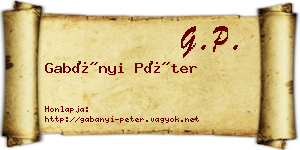 Gabányi Péter névjegykártya